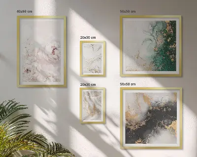 Sada obrazů do ložnice květinové akcenty s prvky abstraktní elegance