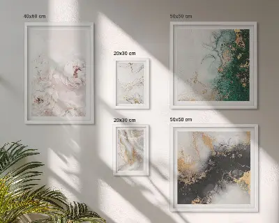 Sada obrazů do ložnice květinové akcenty s prvky abstraktní elegance