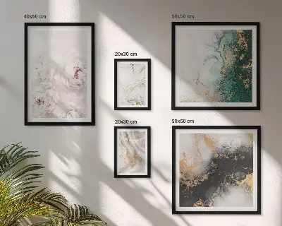 Sada obrazů do ložnice květinové akcenty s prvky abstraktní elegance