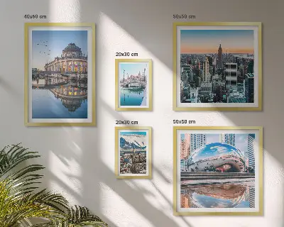 Poliptyk v rámu městské krajiny s architekturou a přírodou
