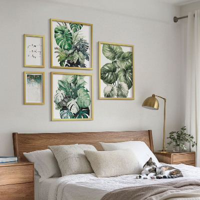 Sada obrazů do ložnice Moderní rostlinné inspirace