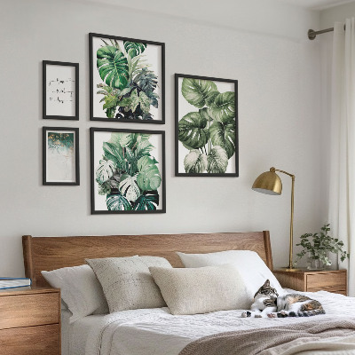 Sada obrazů do ložnice Moderní rostlinné inspirace