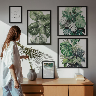 Sada obrazů do ložnice Moderní rostlinné inspirace