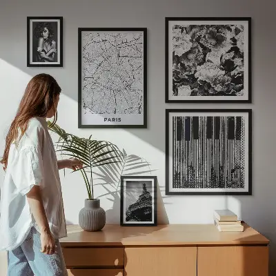 Poliptyk v rámu elegantní architektura v pařížském stylu