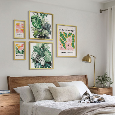 Poliptyk v rámu Rostlinné motivy boho květiny