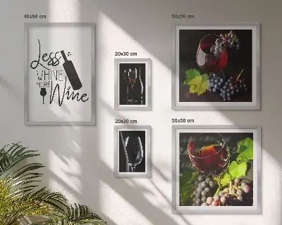 Sada obrazů do ložnice s motivem stylového vína a doplňků