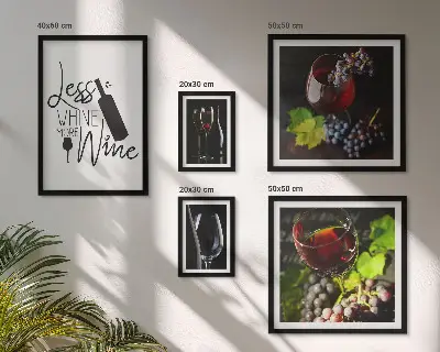 Sada obrazů do ložnice s motivem stylového vína a doplňků