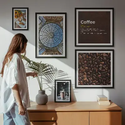 Poliptyk v rámu kávové sladkosti v rustikálním stylu