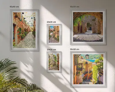 Obraz z více částí v rámu okouzlující zelené ulice města