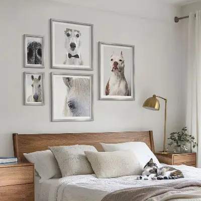 Sada obrazů do ložnice moderní portréty zvířat