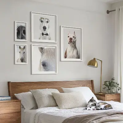 Sada obrazů do ložnice moderní portréty zvířat