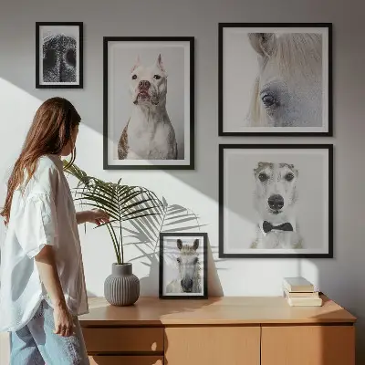 Sada obrazů do ložnice moderní portréty zvířat