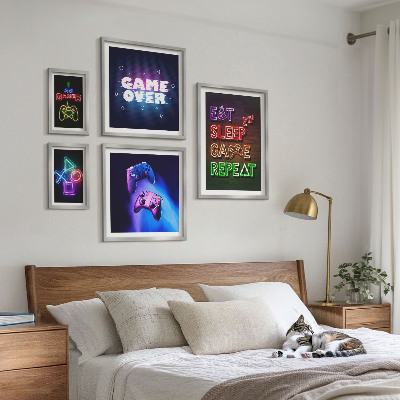 Poliptyk v rámu Neonové motivy počítačových her