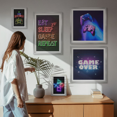 Poliptyk v rámu Neonové motivy počítačových her