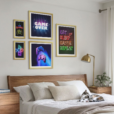 Poliptyk v rámu Neonové motivy počítačových her