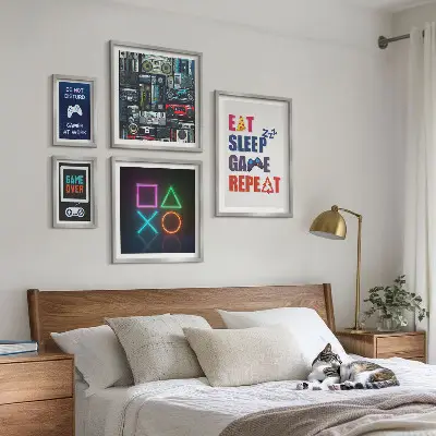 Sada obrazů do ložnice stylové dekorace pro hráče