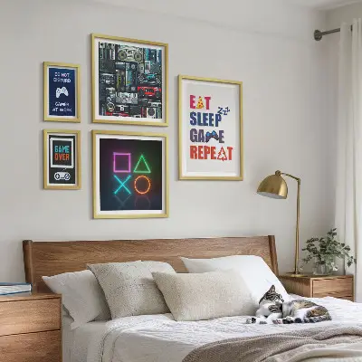 Sada obrazů do ložnice stylové dekorace pro hráče