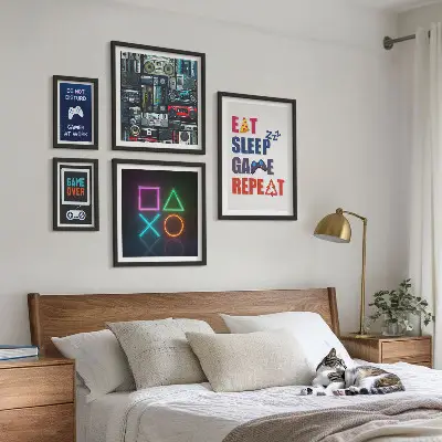 Sada obrazů do ložnice stylové dekorace pro hráče