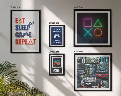 Sada obrazů do ložnice stylové dekorace pro hráče