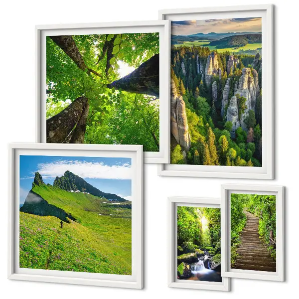 Zelená krajina, přírodní stezky poliptyk v rámu