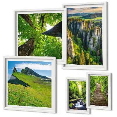 Zelená krajina, přírodní stezky poliptyk v rámu