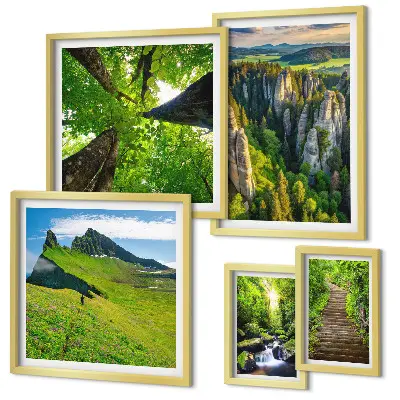 Zelená krajina, přírodní stezky poliptyk v rámu