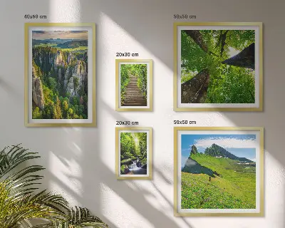 Zelená krajina, přírodní stezky poliptyk v rámu