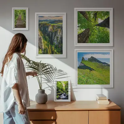 Zelená krajina, přírodní stezky poliptyk v rámu