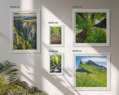 Zelená krajina, přírodní stezky poliptyk v rámu