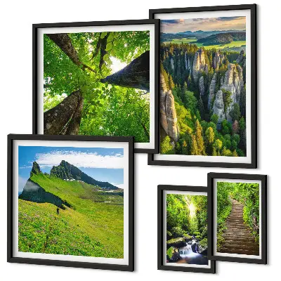 Zelená krajina, přírodní stezky poliptyk v rámu