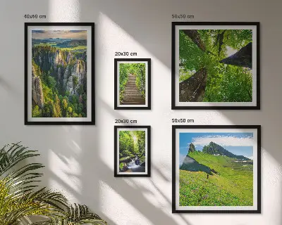 Zelená krajina, přírodní stezky poliptyk v rámu