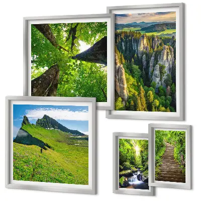 Zelená krajina, přírodní stezky poliptyk v rámu