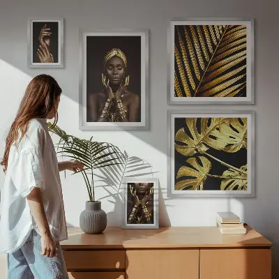 Portréty žen v přírodě ve stylu glamour poliptyk v rámu