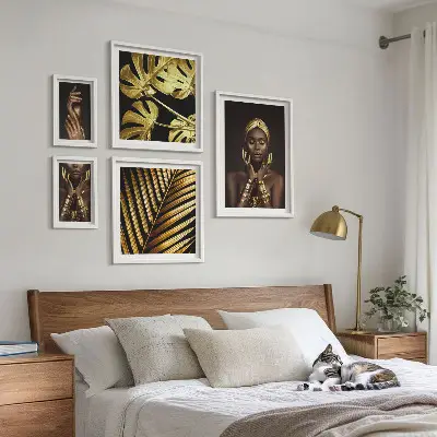 Portréty žen v přírodě ve stylu glamour poliptyk v rámu