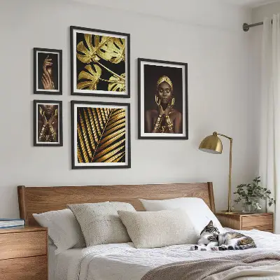 Portréty žen v přírodě ve stylu glamour poliptyk v rámu