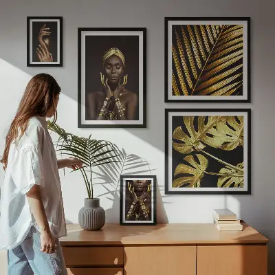 Portréty žen v přírodě ve stylu glamour poliptyk v rámu