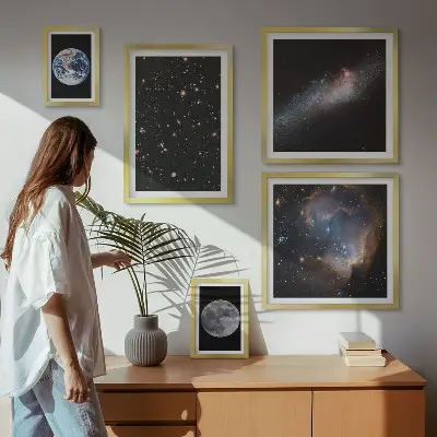 Kosmické krajiny galaxie poliptyk v rámu