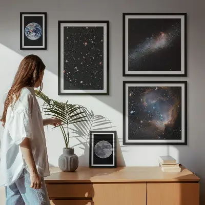 Kosmické krajiny galaxie poliptyk v rámu