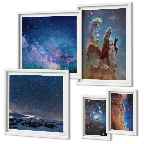 Sada obrazů do ložnice kosmické krajiny galaxií