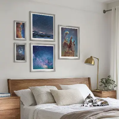Sada obrazů do ložnice kosmické krajiny galaxií