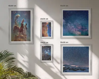 Sada obrazů do ložnice kosmické krajiny galaxií