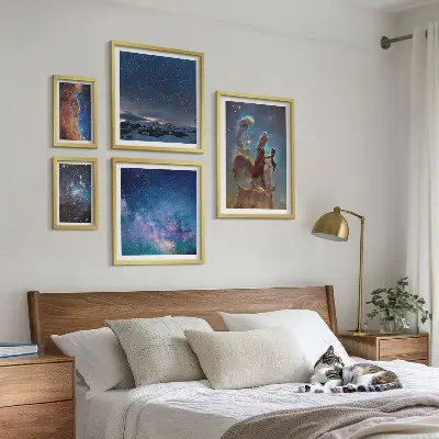 Sada obrazů do ložnice kosmické krajiny galaxií