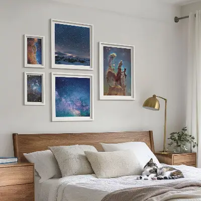 Sada obrazů do ložnice kosmické krajiny galaxií