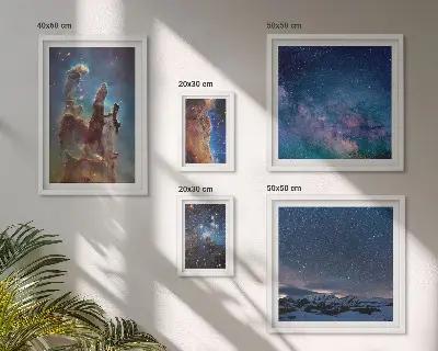 Sada obrazů do ložnice kosmické krajiny galaxií