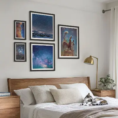 Sada obrazů do ložnice kosmické krajiny galaxií