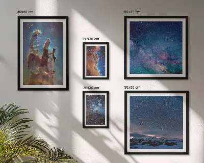 Sada obrazů do ložnice kosmické krajiny galaxií