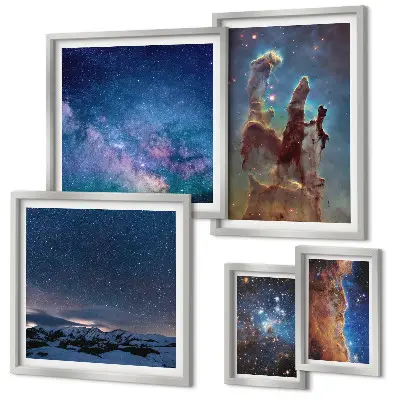 Sada obrazů do ložnice kosmické krajiny galaxií