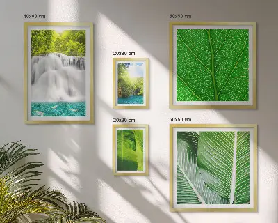 Sada obrazů do ložnice tropické palmové vodopády