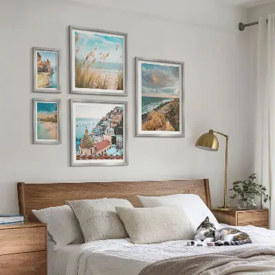 Plážové krajiny světa v rámu jako polyptych
