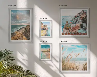 Plážové krajiny světa v rámu jako polyptych